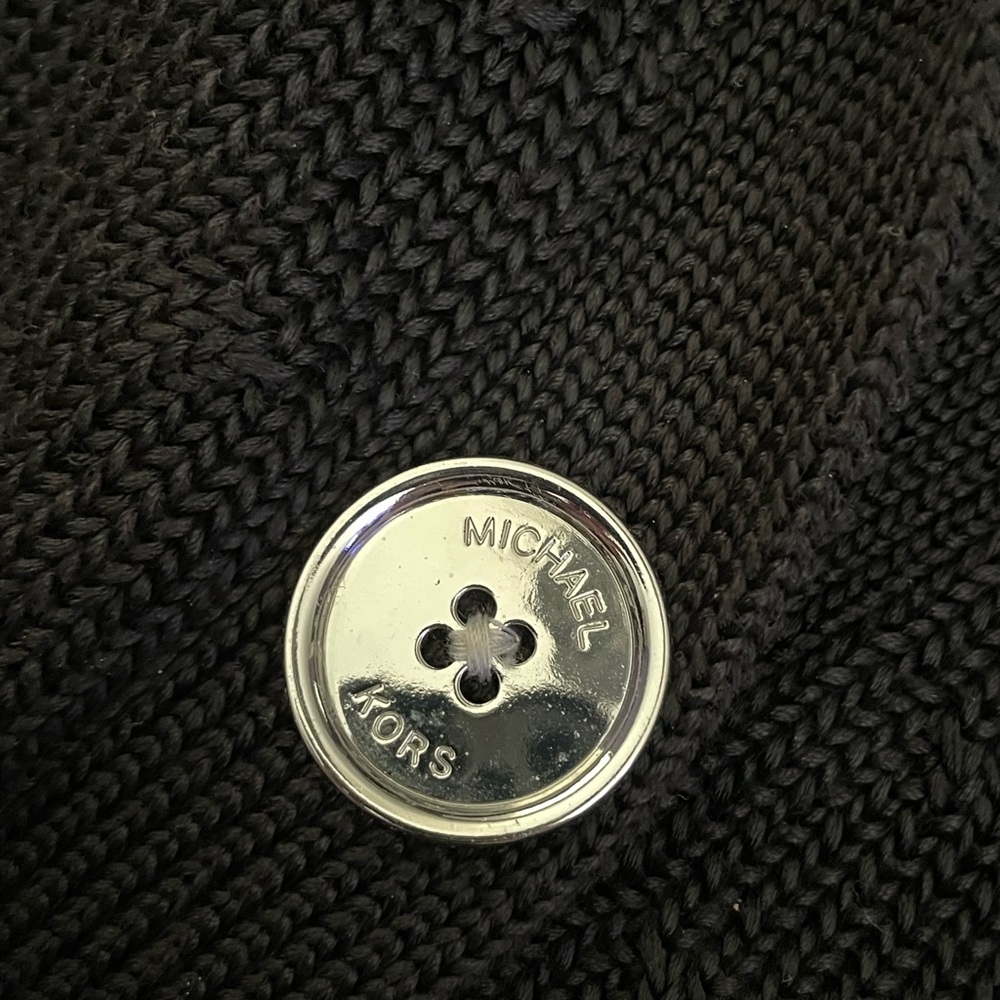 Michael Kors Black Chunky Knit Button Down Cardigan Sweater NWOT - Picture 6 of 12